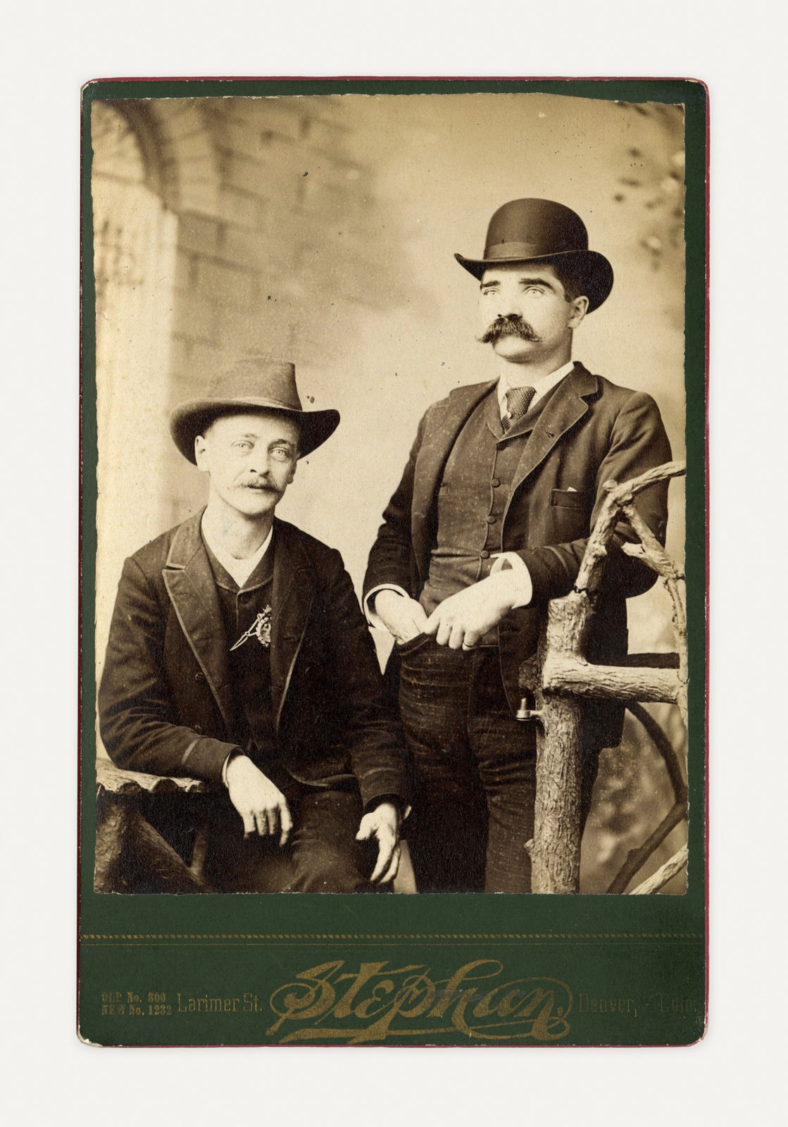 Stephen Photo Studio, Portrait of Burnette Haskell alongside J.J. Callahan When They Were Editors for Colorado's "The Labor Enquirer", 1887