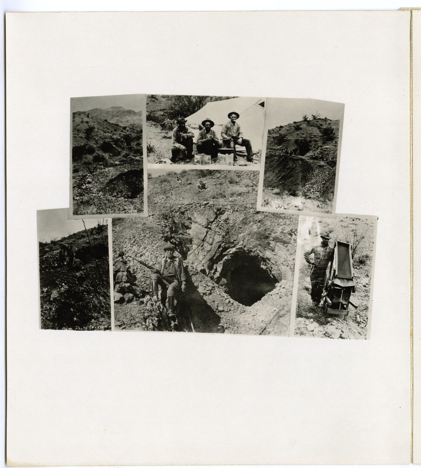 Todd Studio, Los Angeles, Three-Part Panorama of a "Startling Gold Strike" in Mohave County, AZ, 1900s