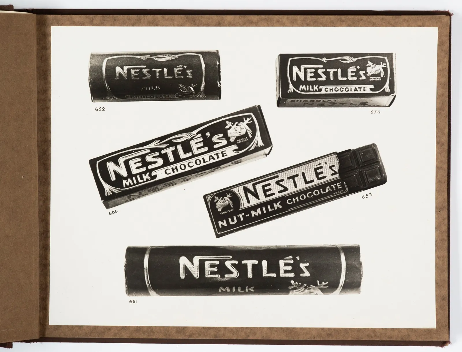 [Nestlé Chocolate], Presentation Album with Artfully-Arranged Displays of Swiss Chocolates, c. 1929