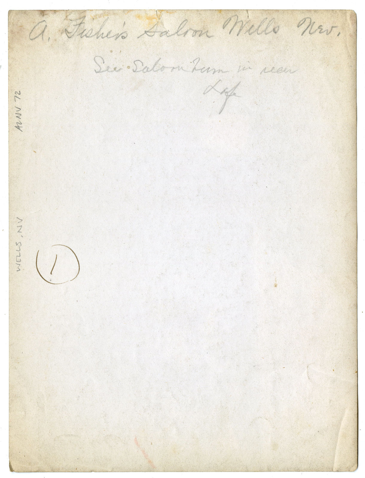 [Fisher Saloon], Interior Shot of a Legendary Nevada Watering Hole and its Infamous Propriator, 1900s