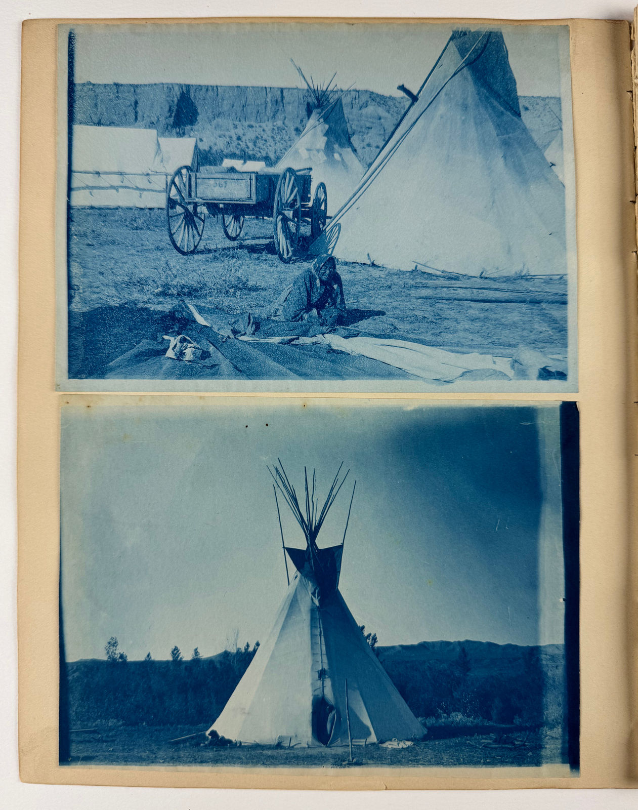 [Montana], Rich Collection of Cyanotypes Showing Scenes Along the Little Bighorn River and Elsewhere, 1890s