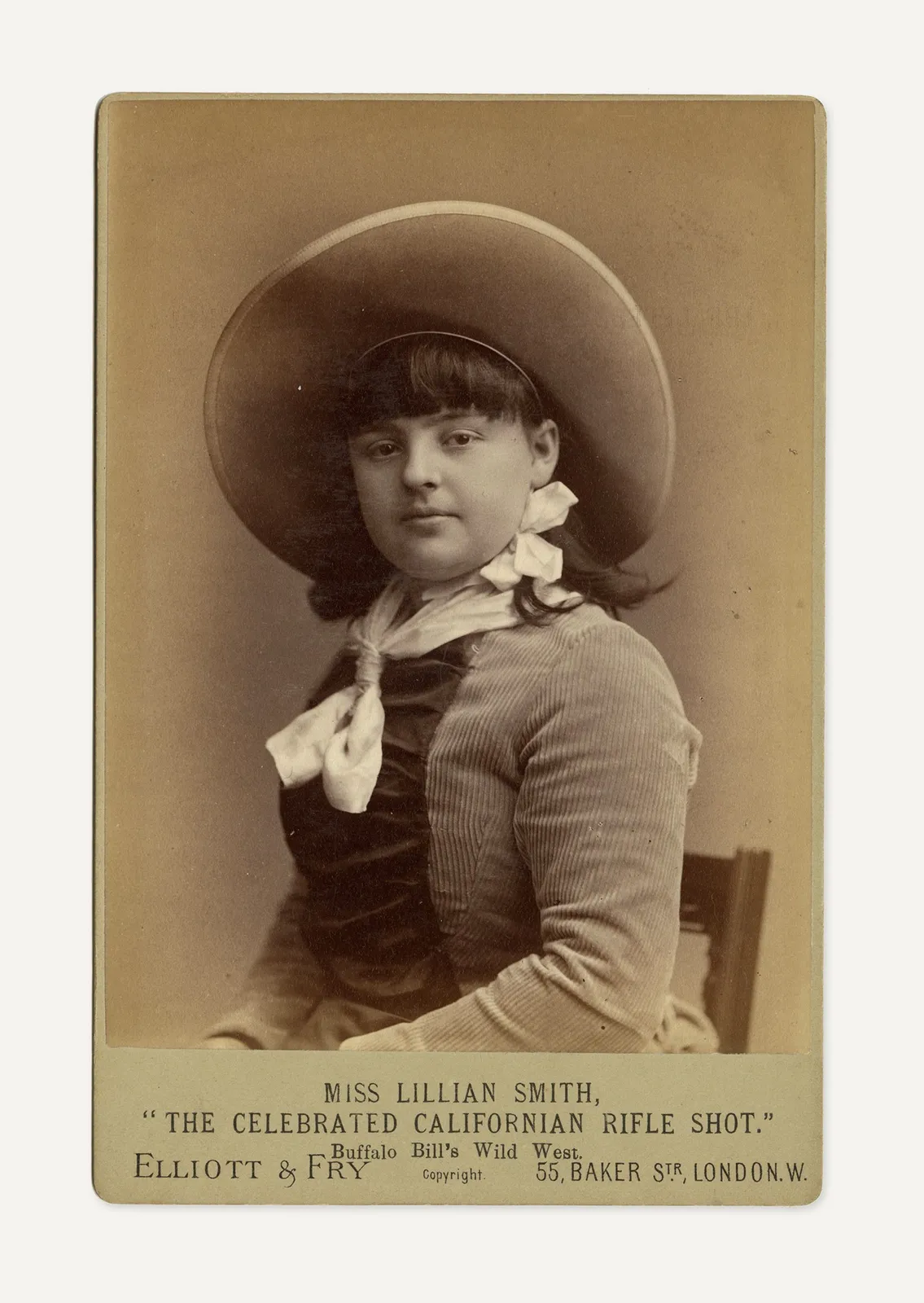 Elliot and Fry, Portrait of Miss Lillian Smith The Celebrated Californian Rifle Shot, c. 1887