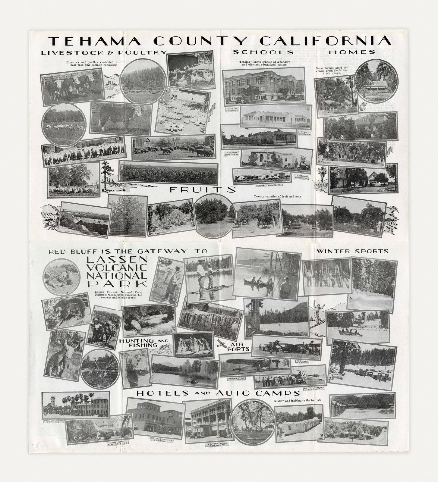 [Tehama County], Travel Brochure with Large Photo Collage, 1928