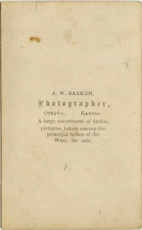 A.W. Baker, CDV Portrait of Sac and Fox Chief Moses Keokuk, 1860s