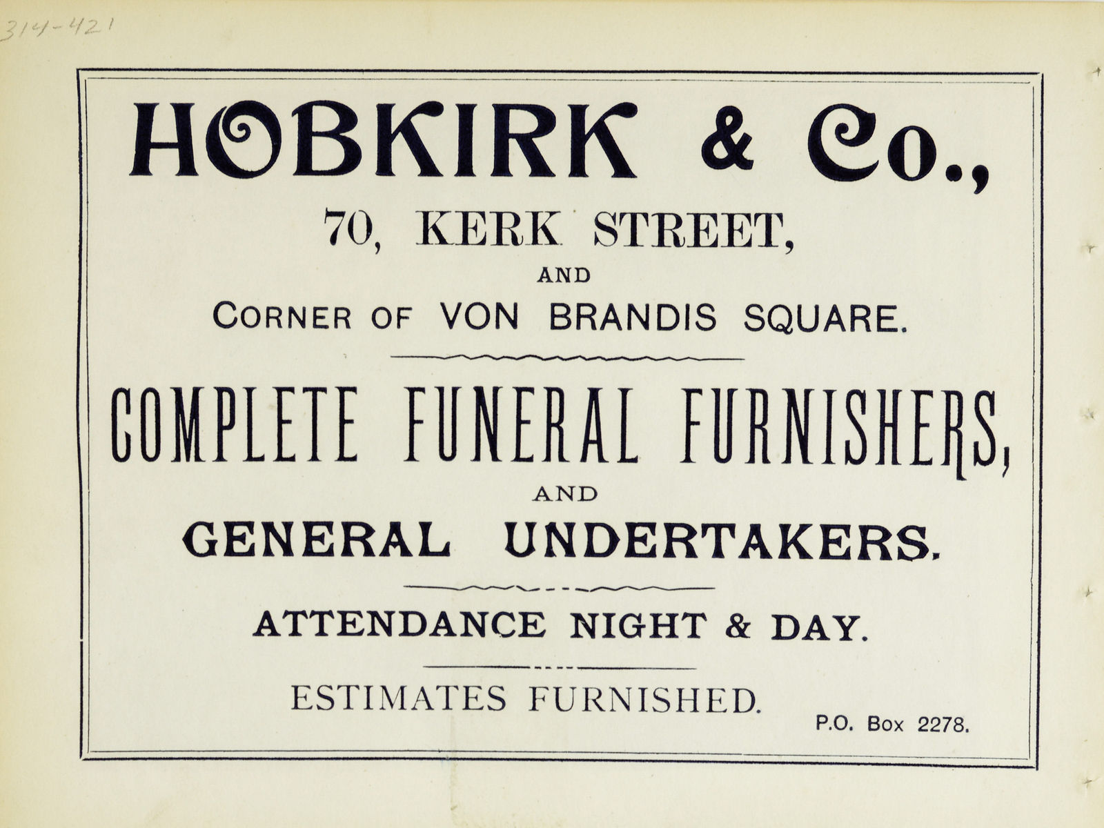 South Africa, Businesses in Johannesburg, South Africa, 1890s