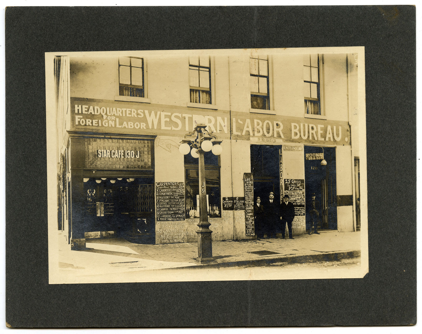 [Foreign Labor Bureau], Exterior View of the Headquarters for Foreign Labor in Sacramento, CA, 1910s
