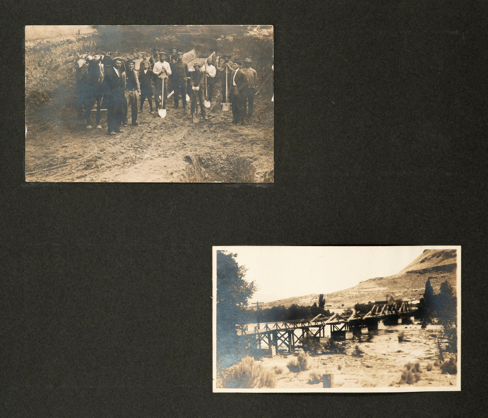 B.B. Bakowski; Fred L. Blair; and others, Album Showing Construction of the Oregon Trunk Railway Amidst the Deschutes Railroad War, c. 1909