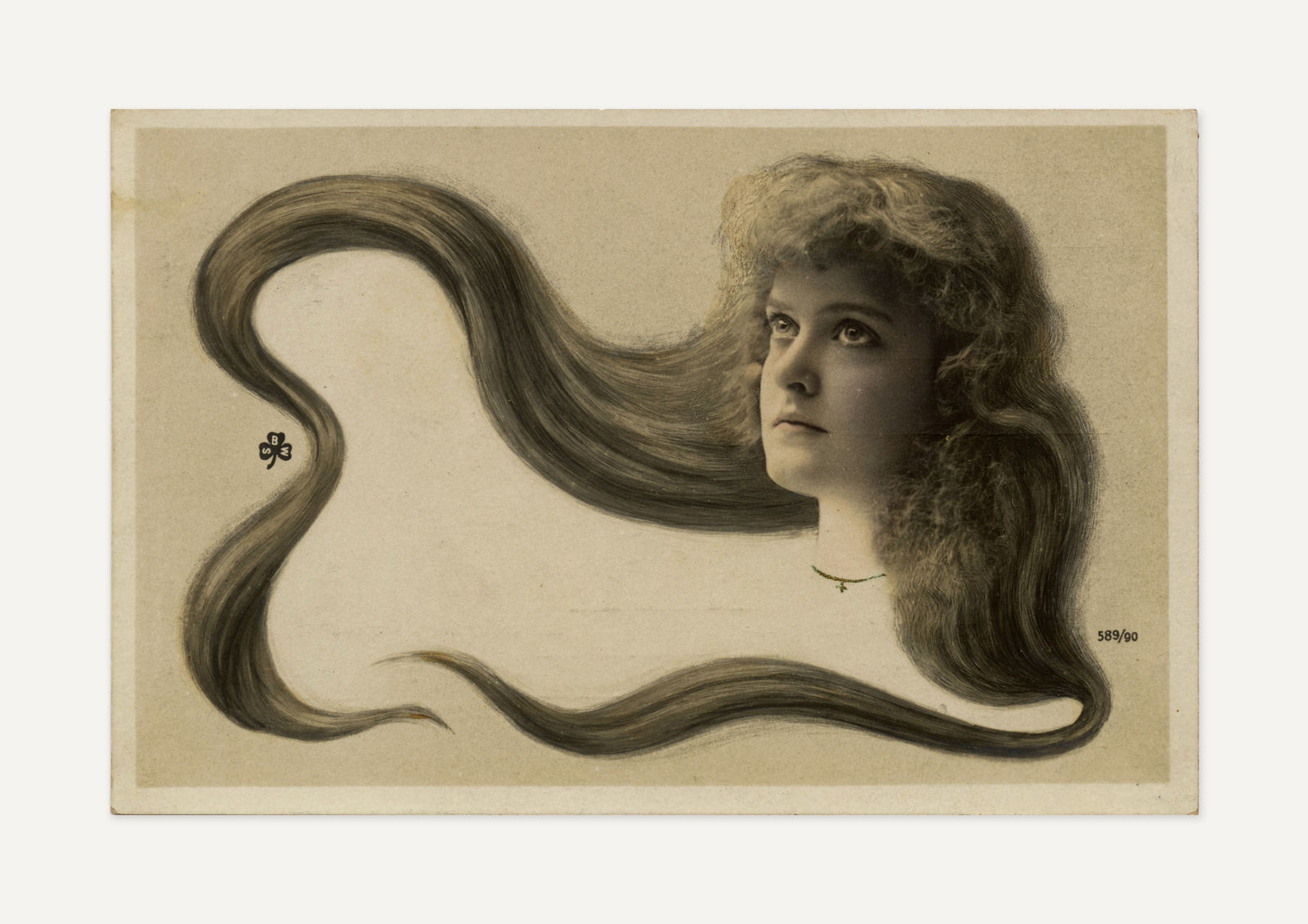 Unknown (French), Surrealist Portrait of a Woman with Flowing Hair, 1900s