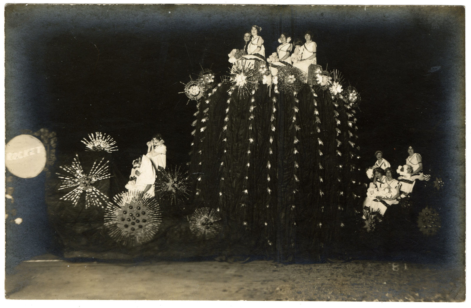 Prince Studio, et al., Real-Photo-Postcards chronicling the Shriner's Electric Parade in Los Angeles, 1912