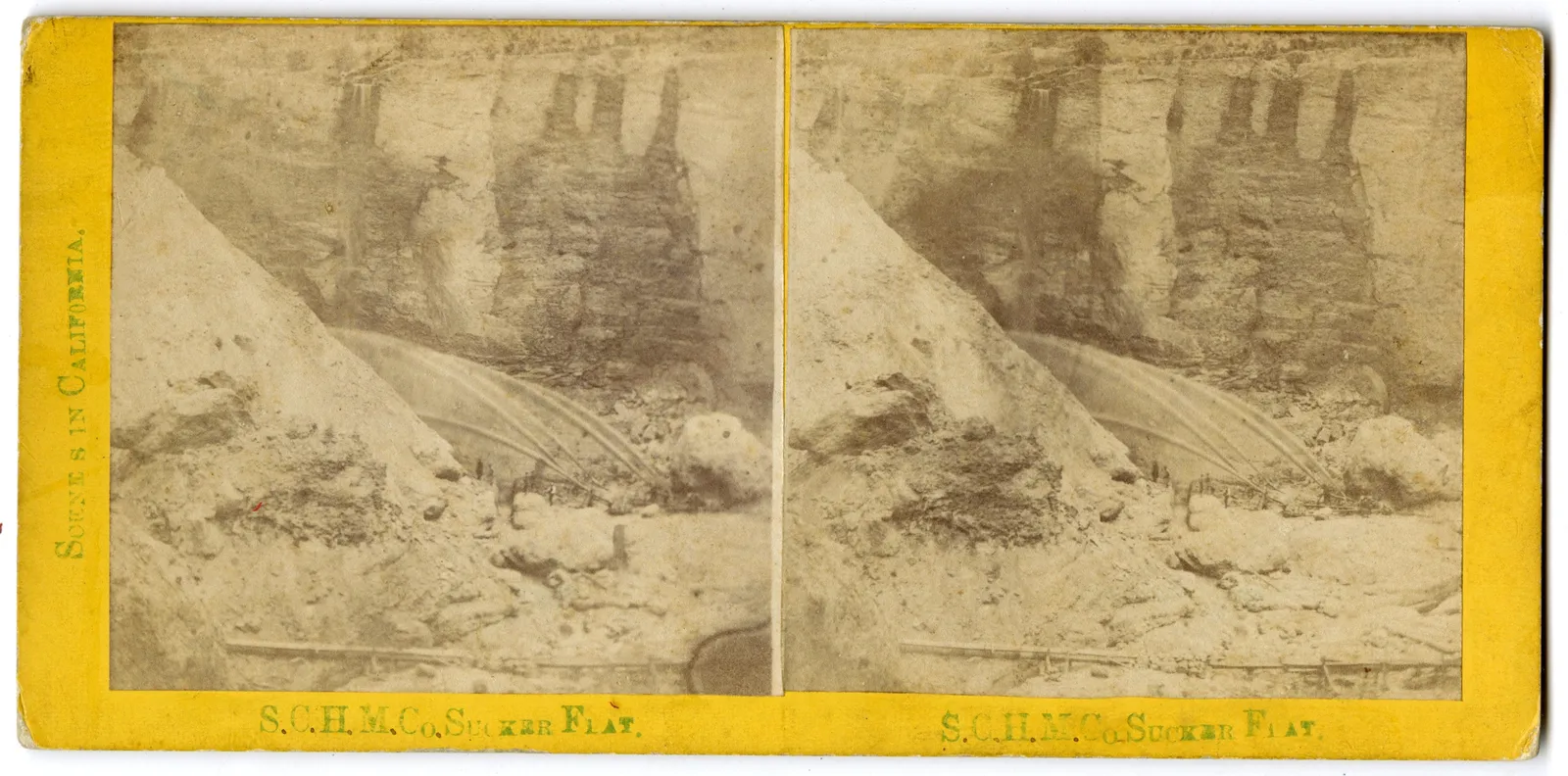 Mains & Shippy, Nine Stereoviews of Mining Operations in Sucker Flat, Yuba County, CA, c. 1871