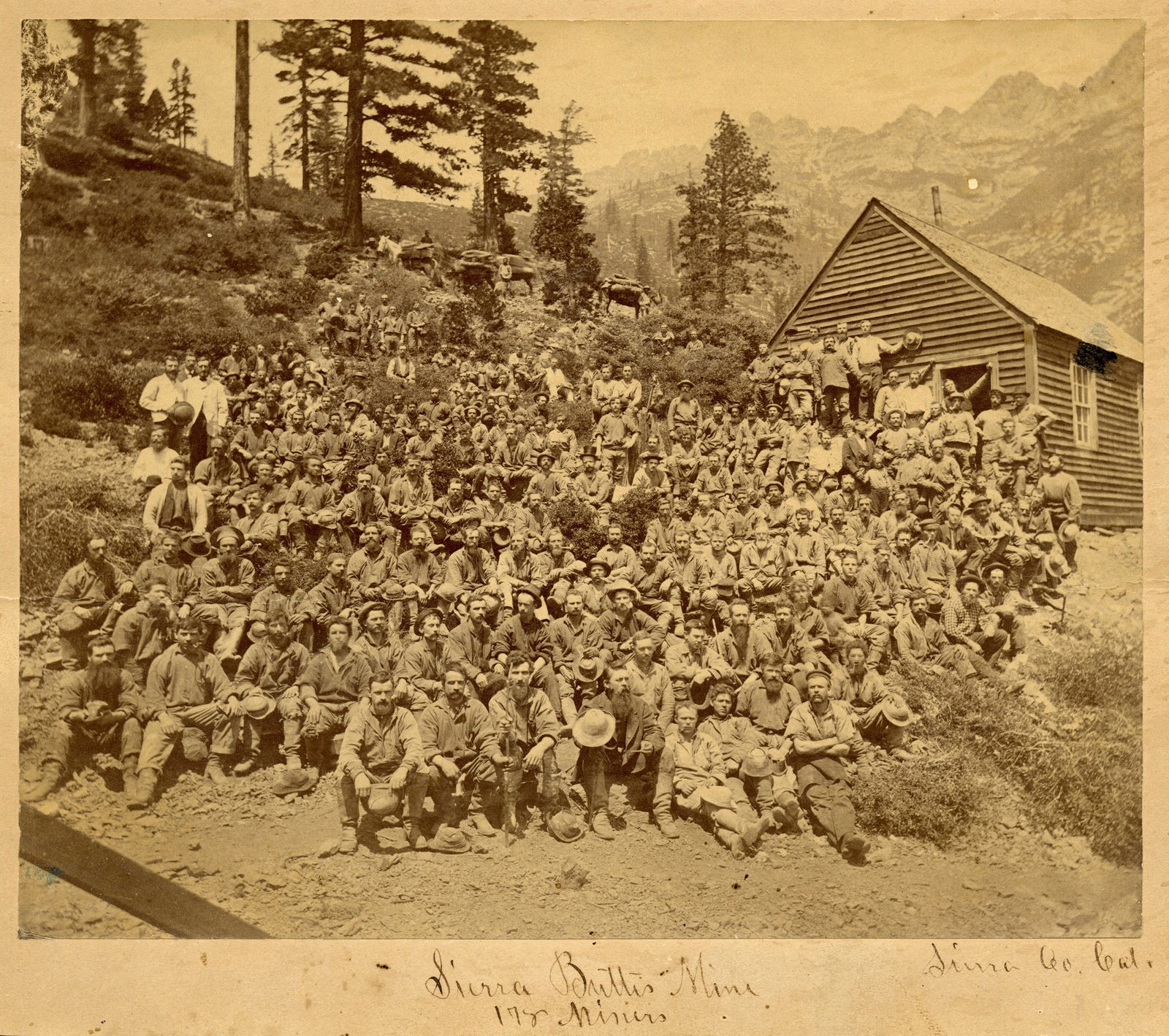 Martin Mason Hazeltine, 178 Miners at the Sierra Buttes Mine, 1860s