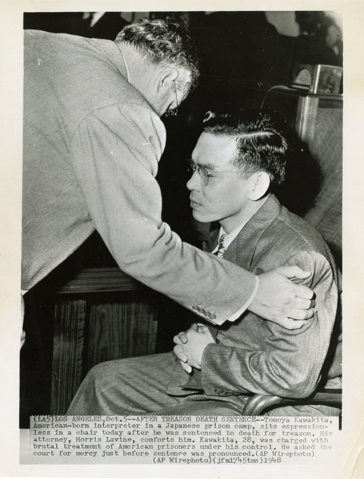 Unknown (Various Press Agencies), Photographs of Tomoya "Meatball" Kawakita, an alleged "War Criminal," convicted of treason for acts committed in Japan during WWII, c. 1950