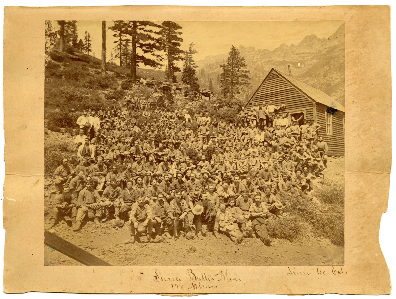 Martin Mason Hazeltine, 178 Miners at the Sierra Buttes Mine, 1860s