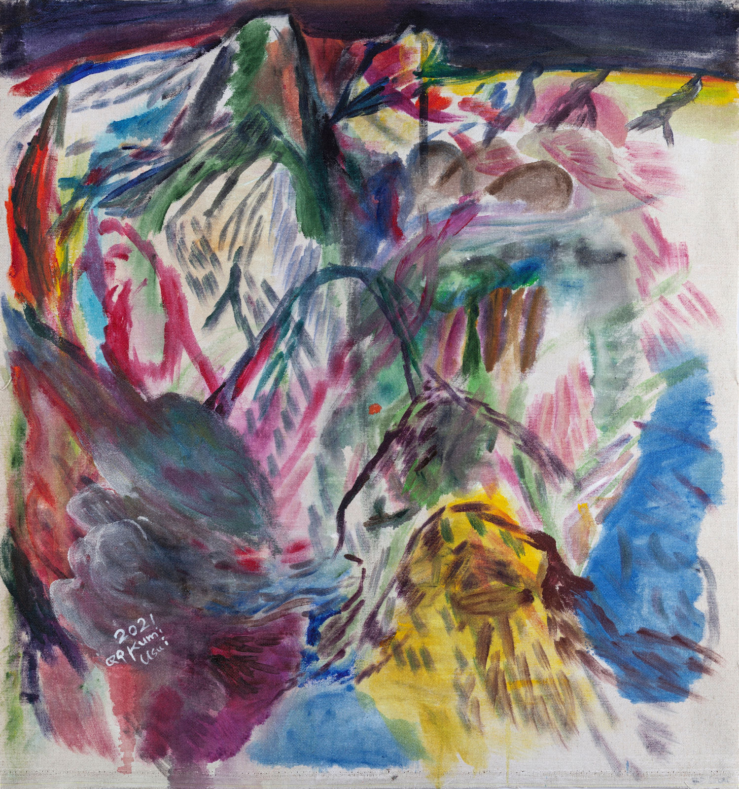 Kumi Usui 九九, Drawing & Drawing（on canvas） 2021 #4 埋头画画（布面）2021 #4, 2021