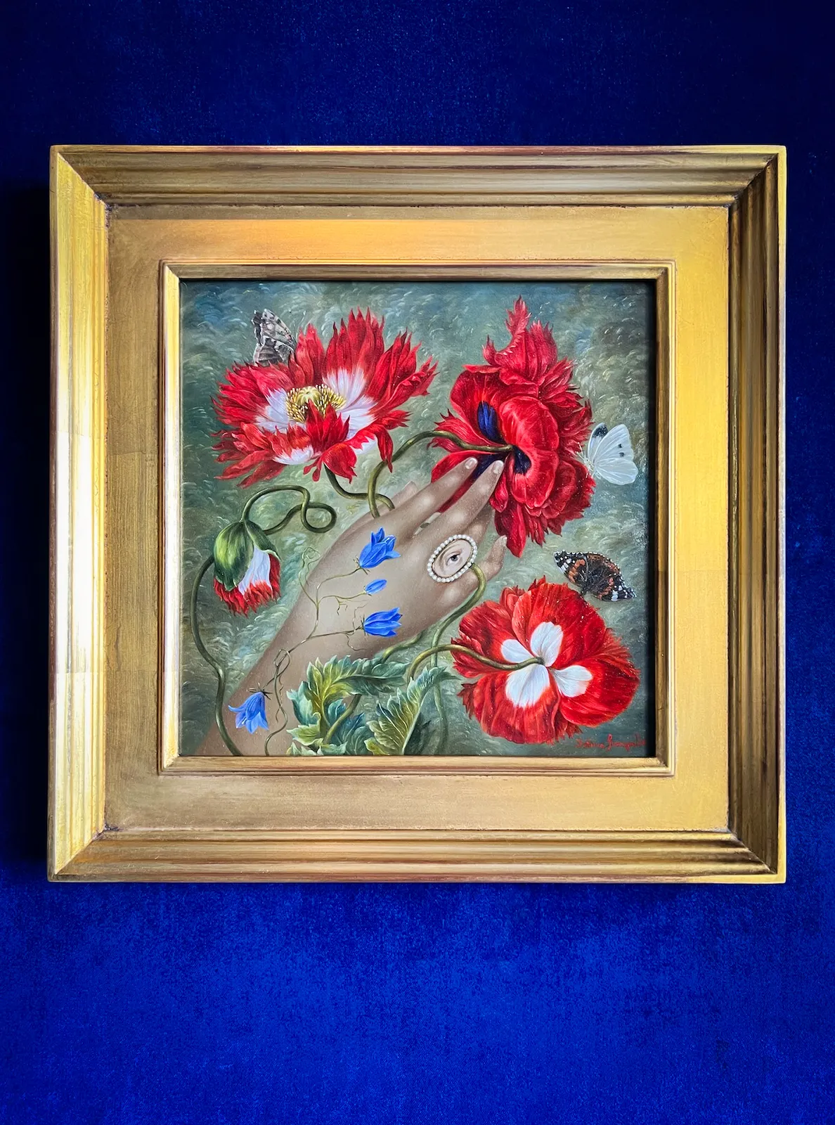 Fatima Ronquillo, Hand with Lover's Eye, Poppies and Butterflies, 2026
