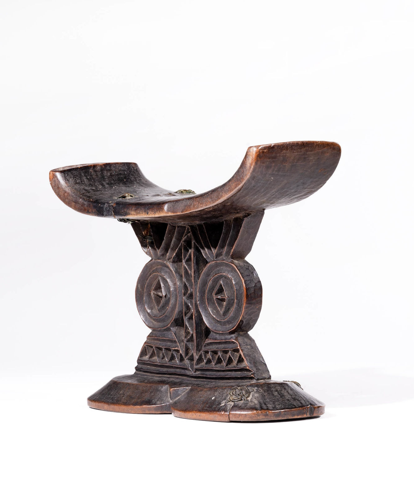 Loved and Repaired, Headrest, Anonymous Shona Artist, Zimbabwe, Wood, Duende Art Projects