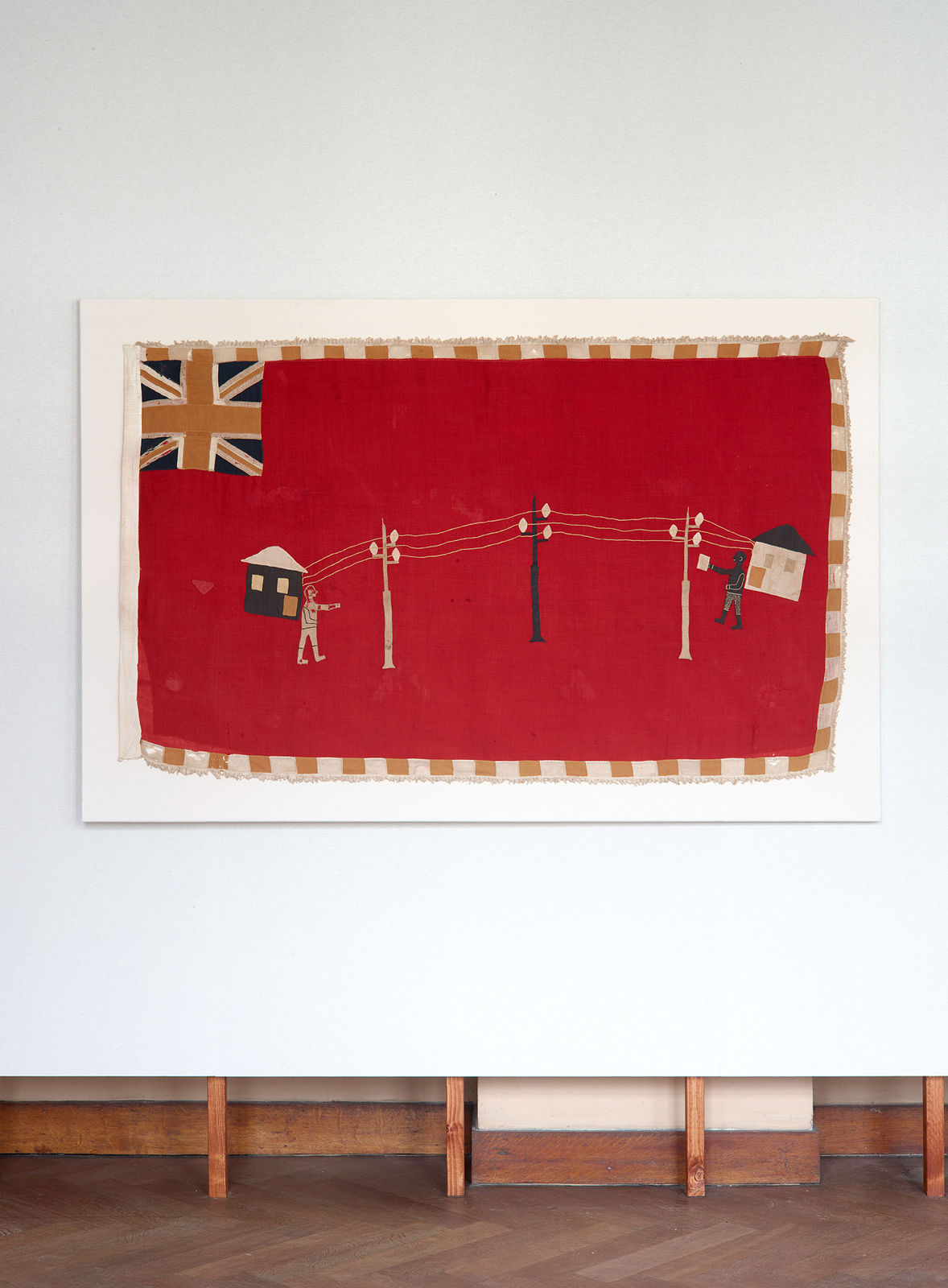 Anonymous Fante artist (Ghana), “The telegraph” - Asafo militia’s company flag, frankaa , early 20th century