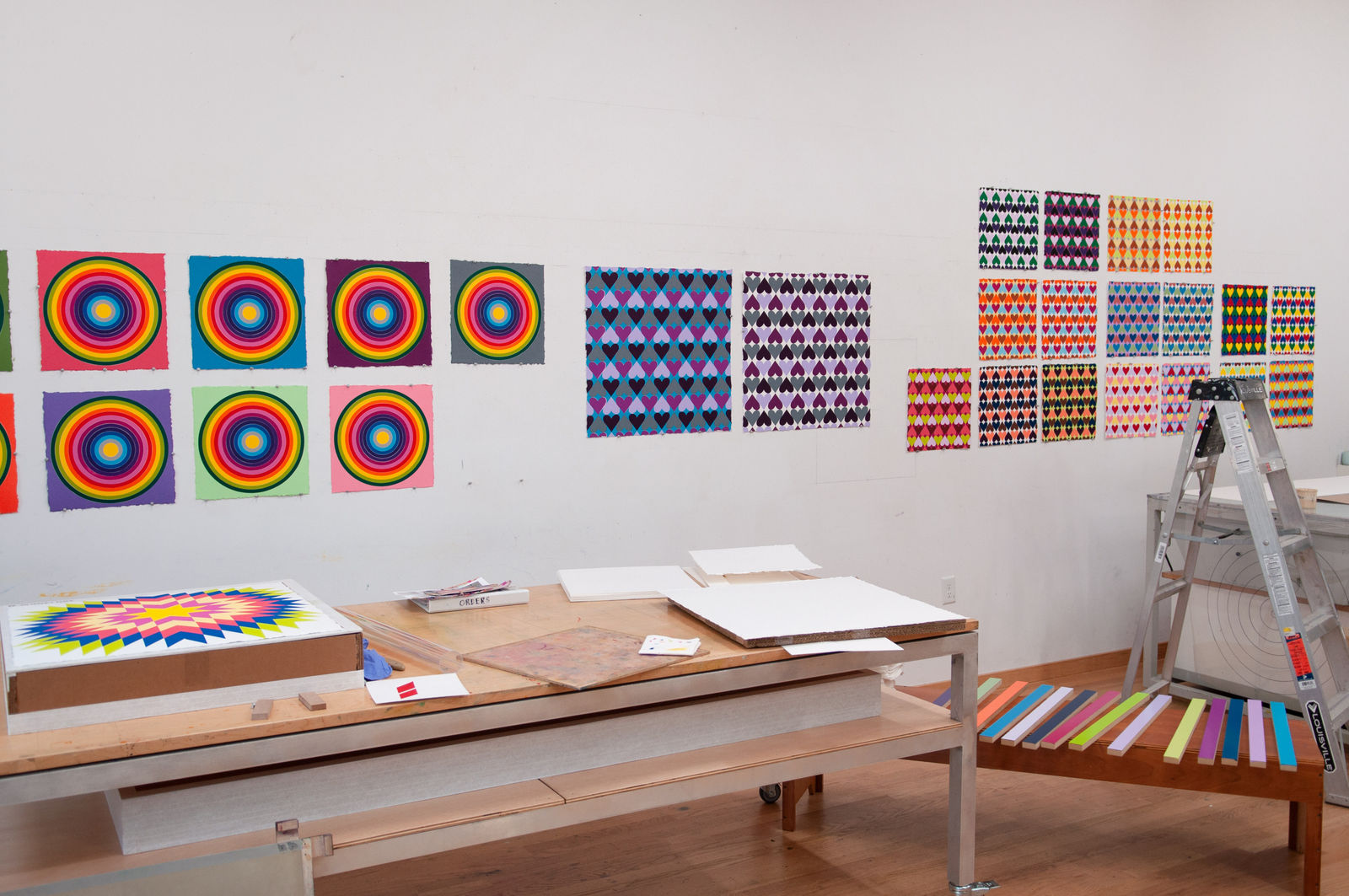 Polly Apfelbaum, Target Practice Monoprints, 2020