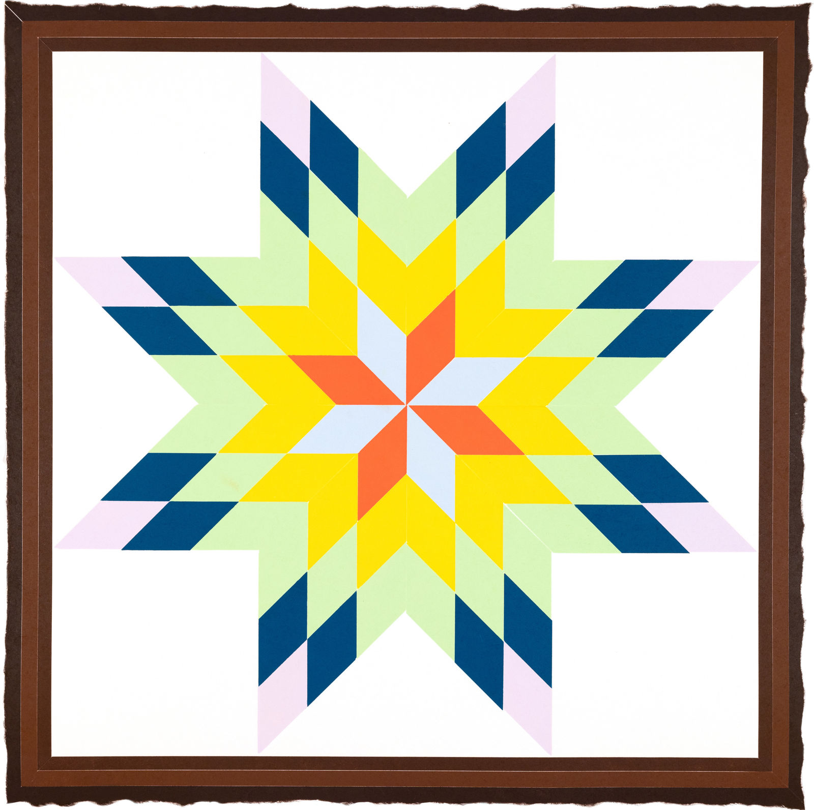 Polly Apfelbaum Durham Press Barn Star Woodblock Monoprint