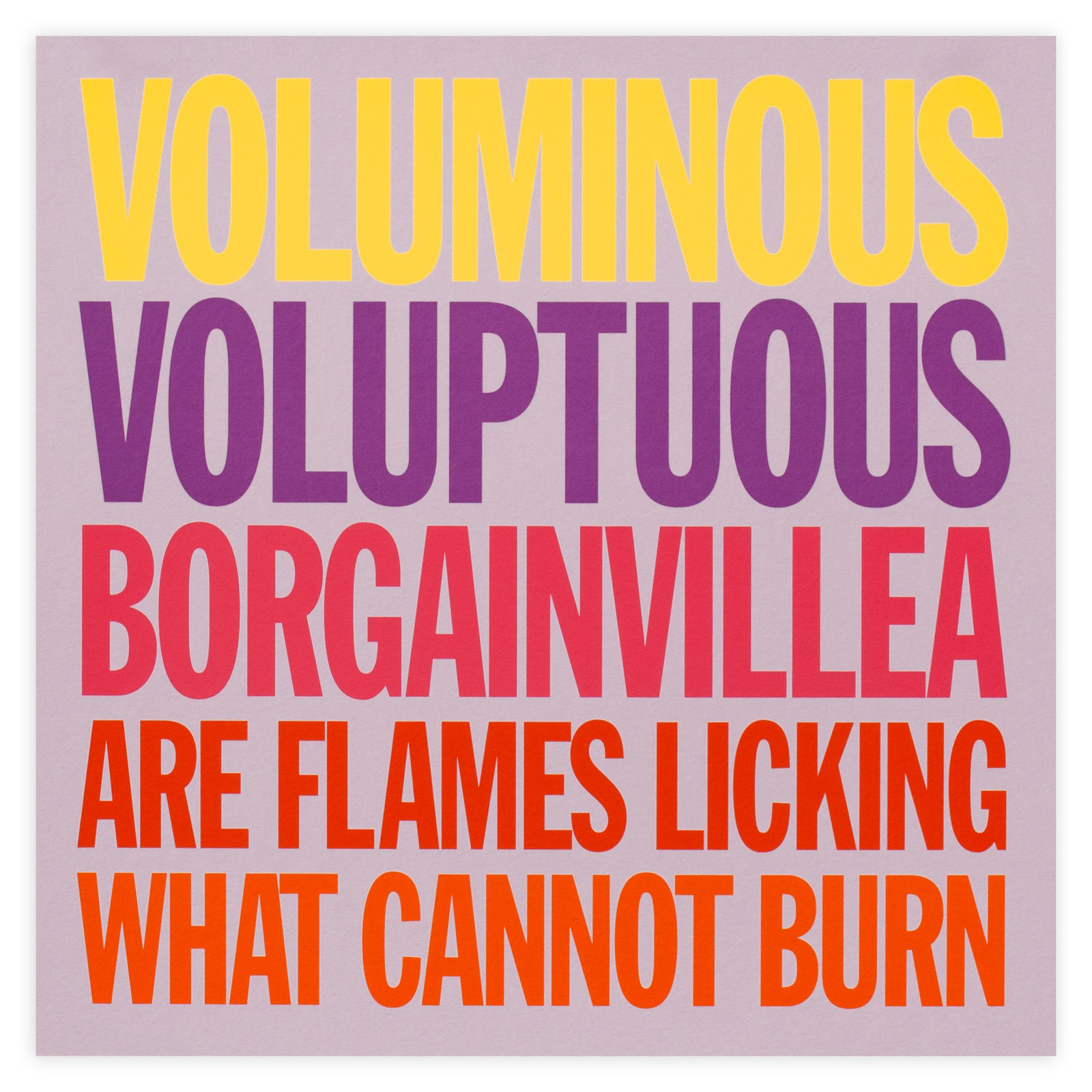 John Giorno Welcoming the Flowers Borgainviella Edition Print