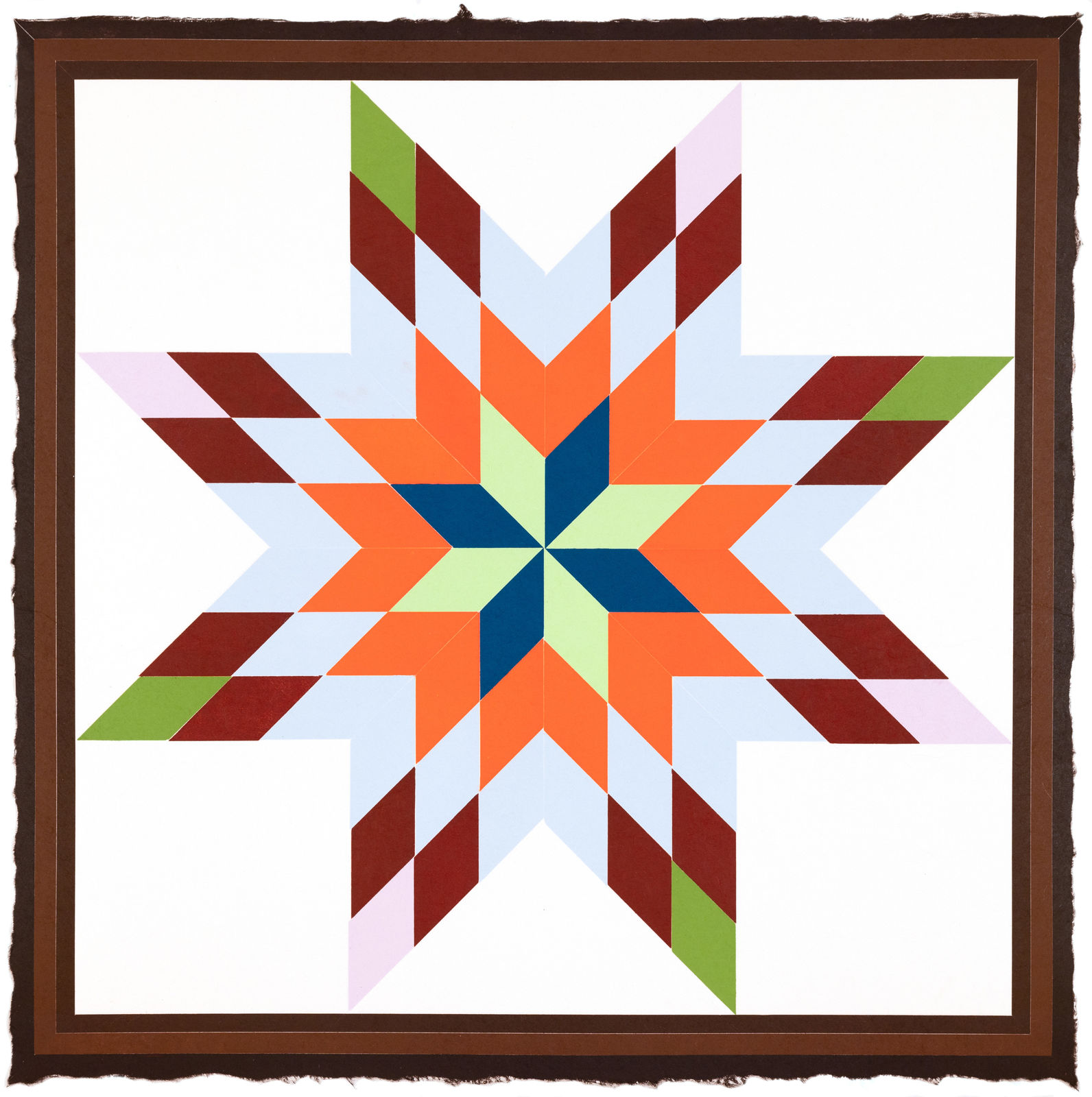 Polly Apfelbaum Durham Press Barn Star Woodblock Monoprint