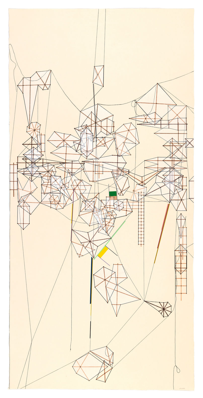 Jacob Hashimoto Monoprint The Vanishing Point of Night