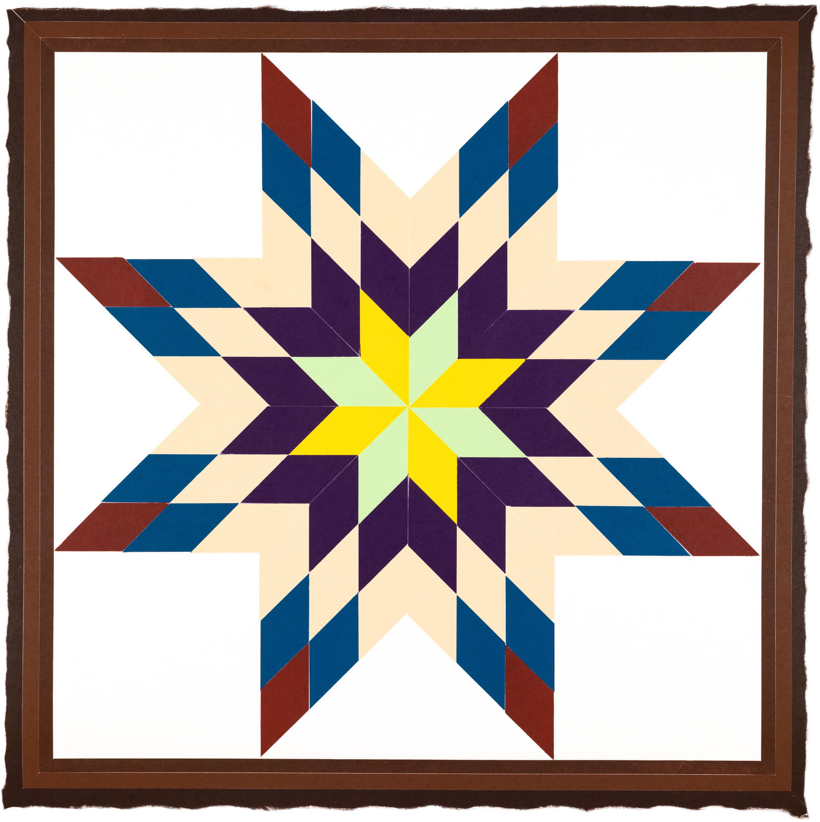 Polly Apfelbaum Durham Press Barn Star Woodblock Monoprint