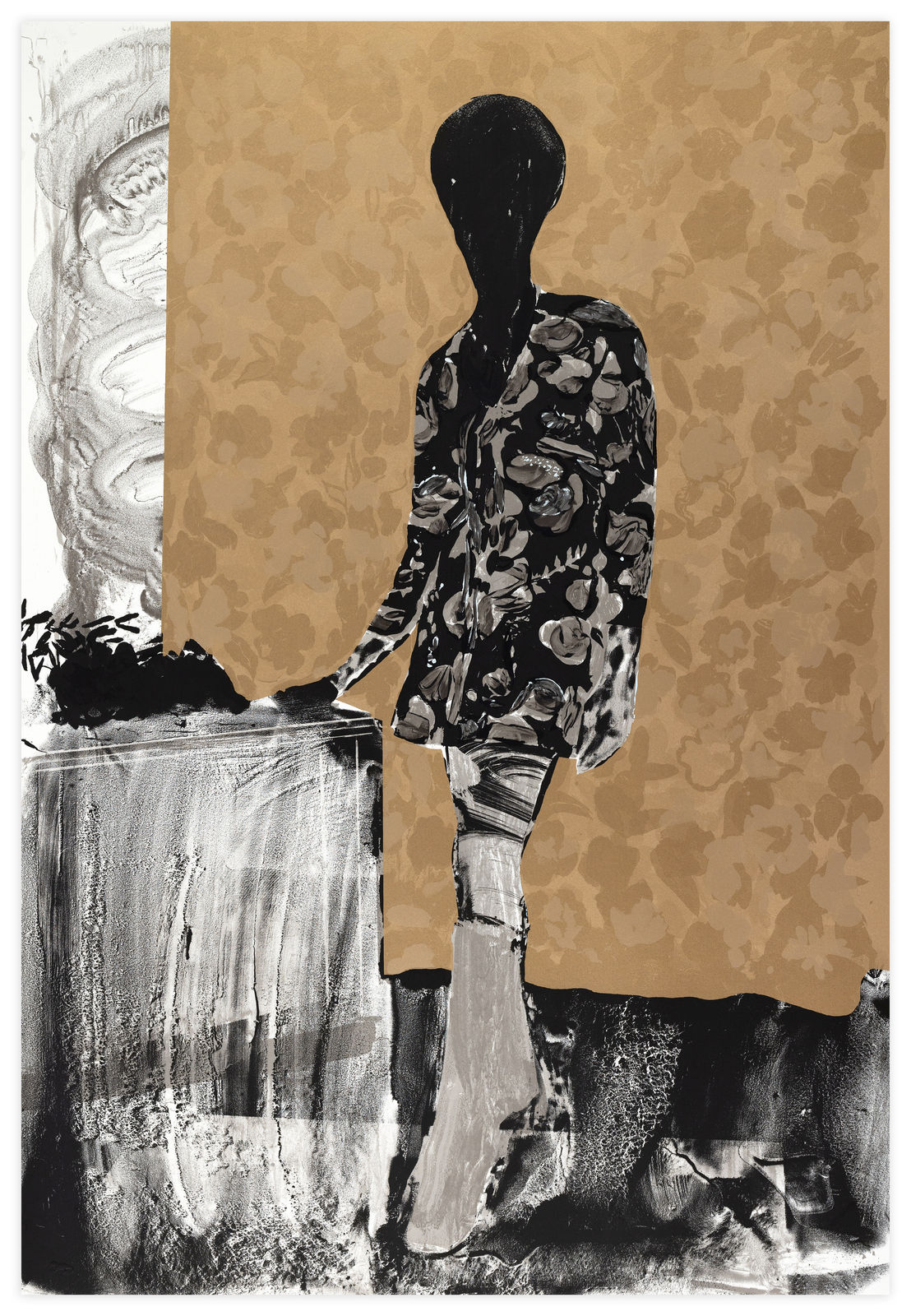 Hurvin Anderson Mrs. S. Keita - Black and Gold Print Edition