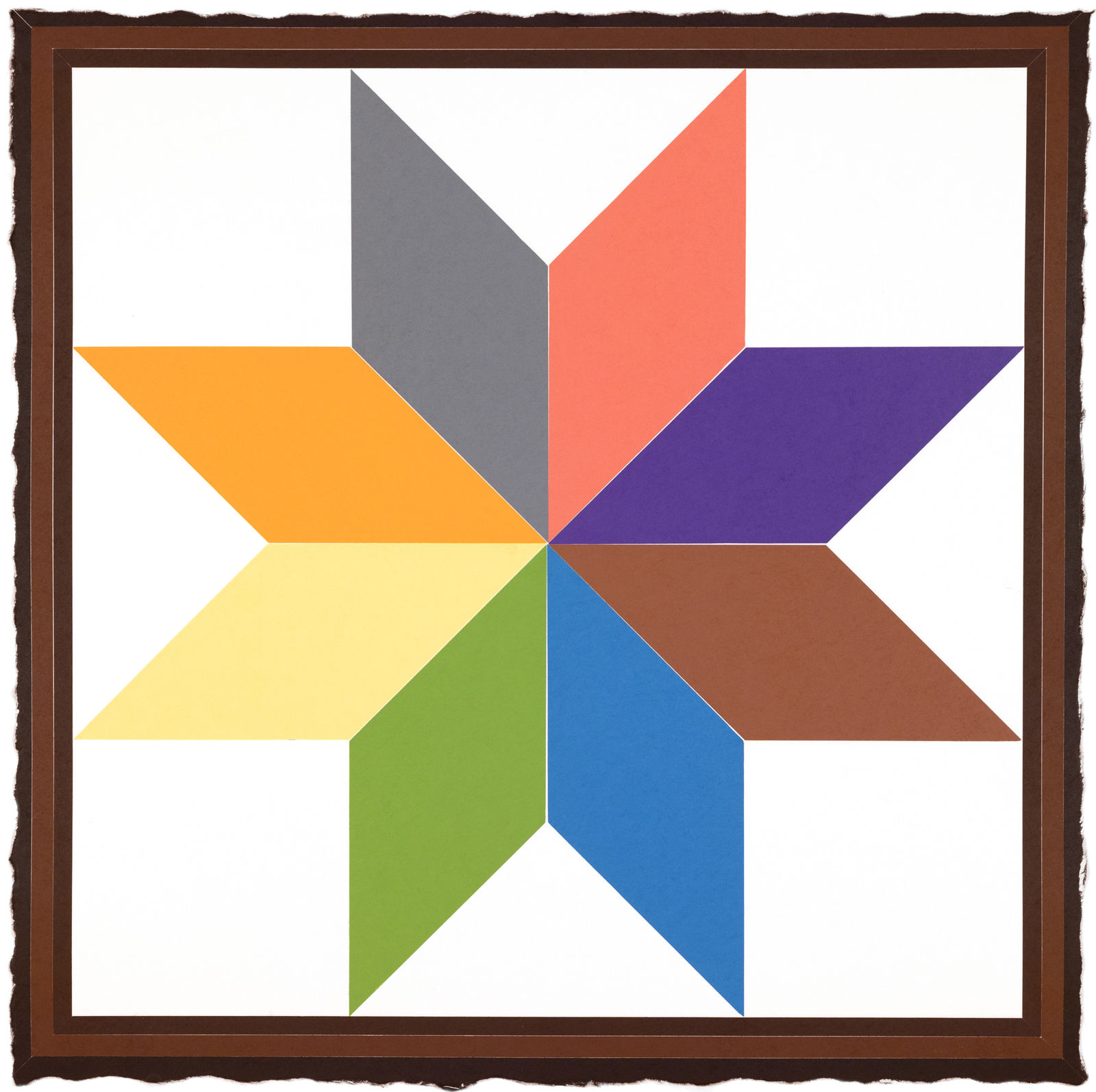 Polly Apfelbaum Durham Press Barn Star Woodblock Monoprint