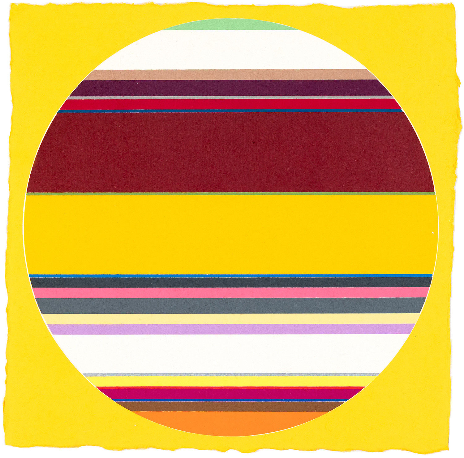 Polly Apfelbaum Durham Press Solar Eclipse Mini Woodblock Monoprint Unique