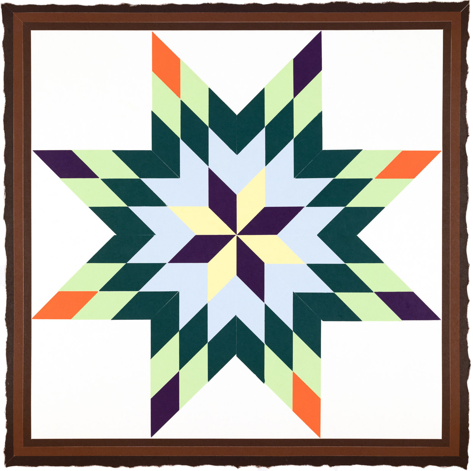 Polly Apfelbaum Durham Press Barn Star Woodblock Monoprint