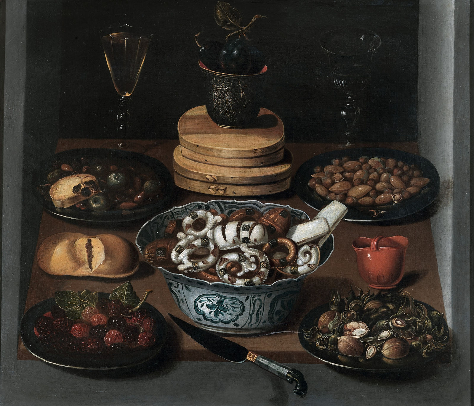 Spanish School, first half of the XVI century (ex Sanchez Cotan), Still life in a niche, a pair