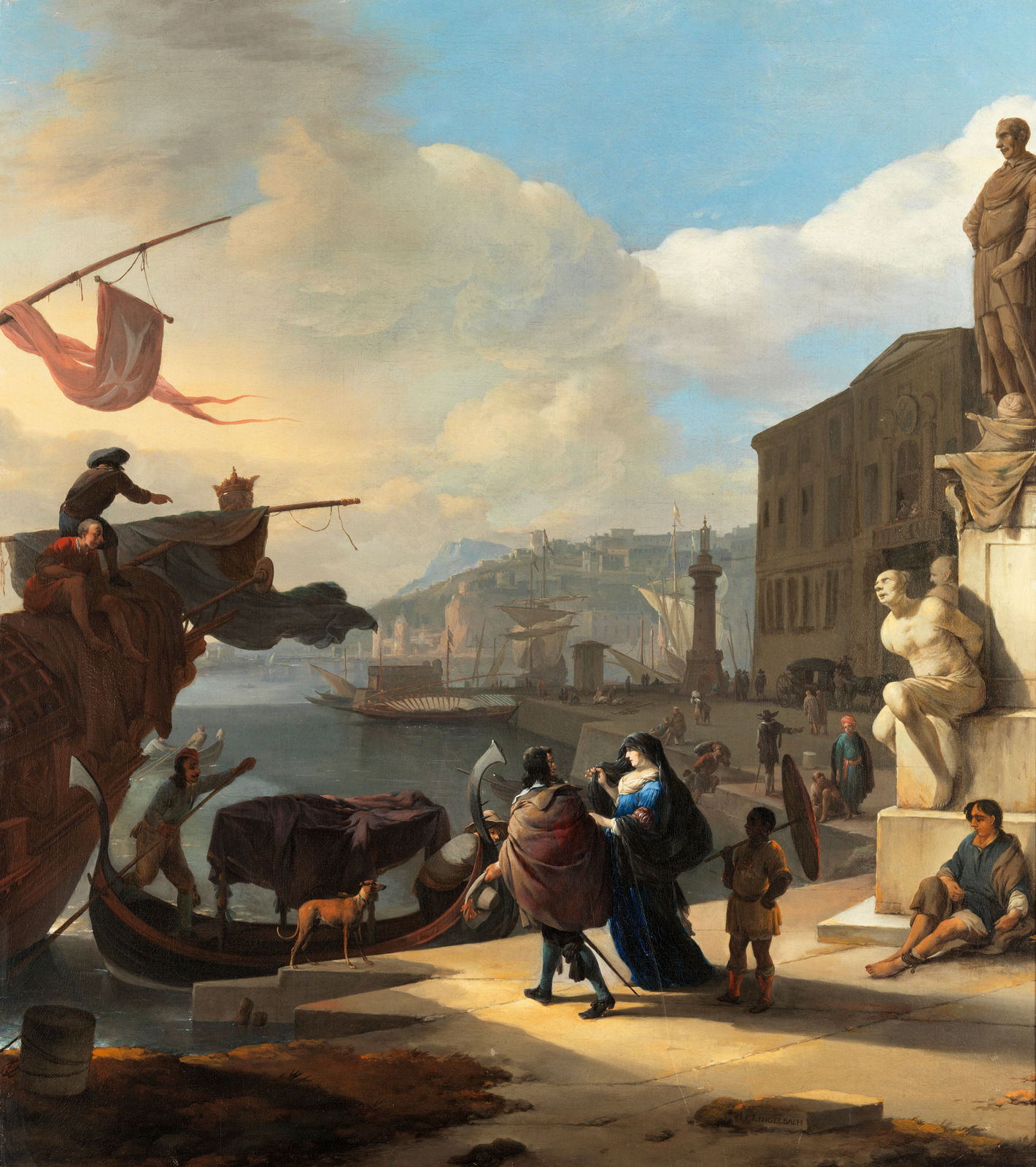 Johannes Lingelbach, Scene of the port of Livorno