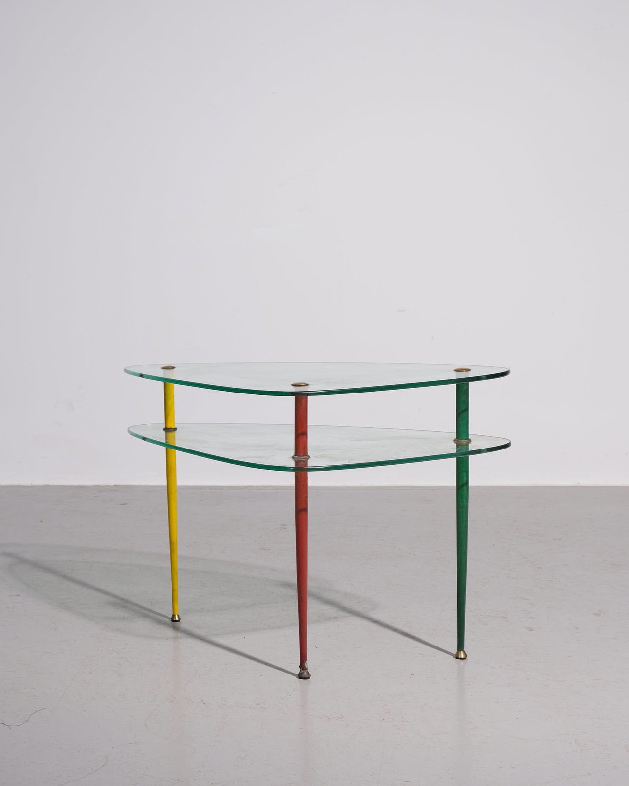 Edoardo Paoli, 'Arlecchino' Two Tier Glass Side Table