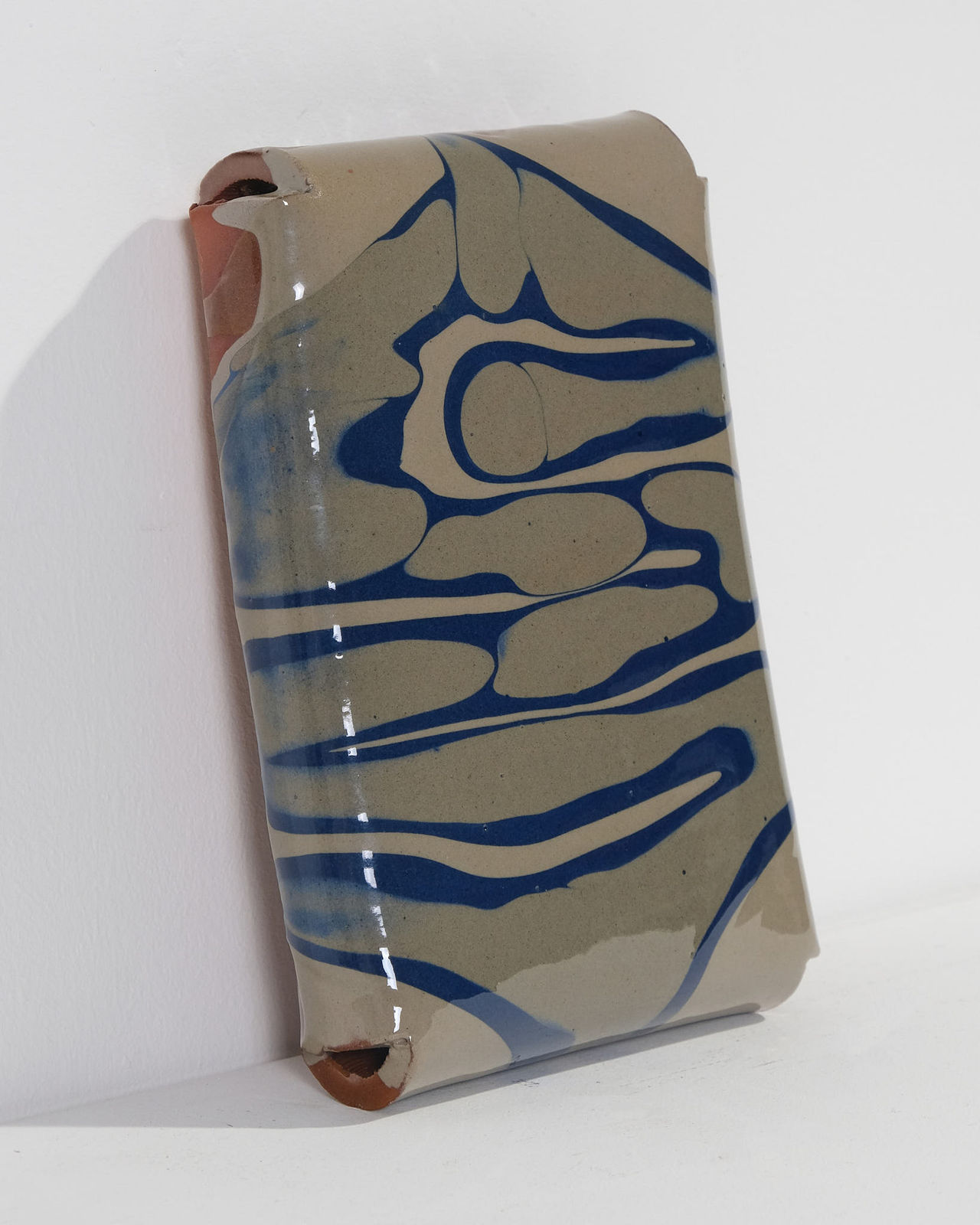 Nicola Tassie, Slip Pillow - Grey on dark blue on light grey