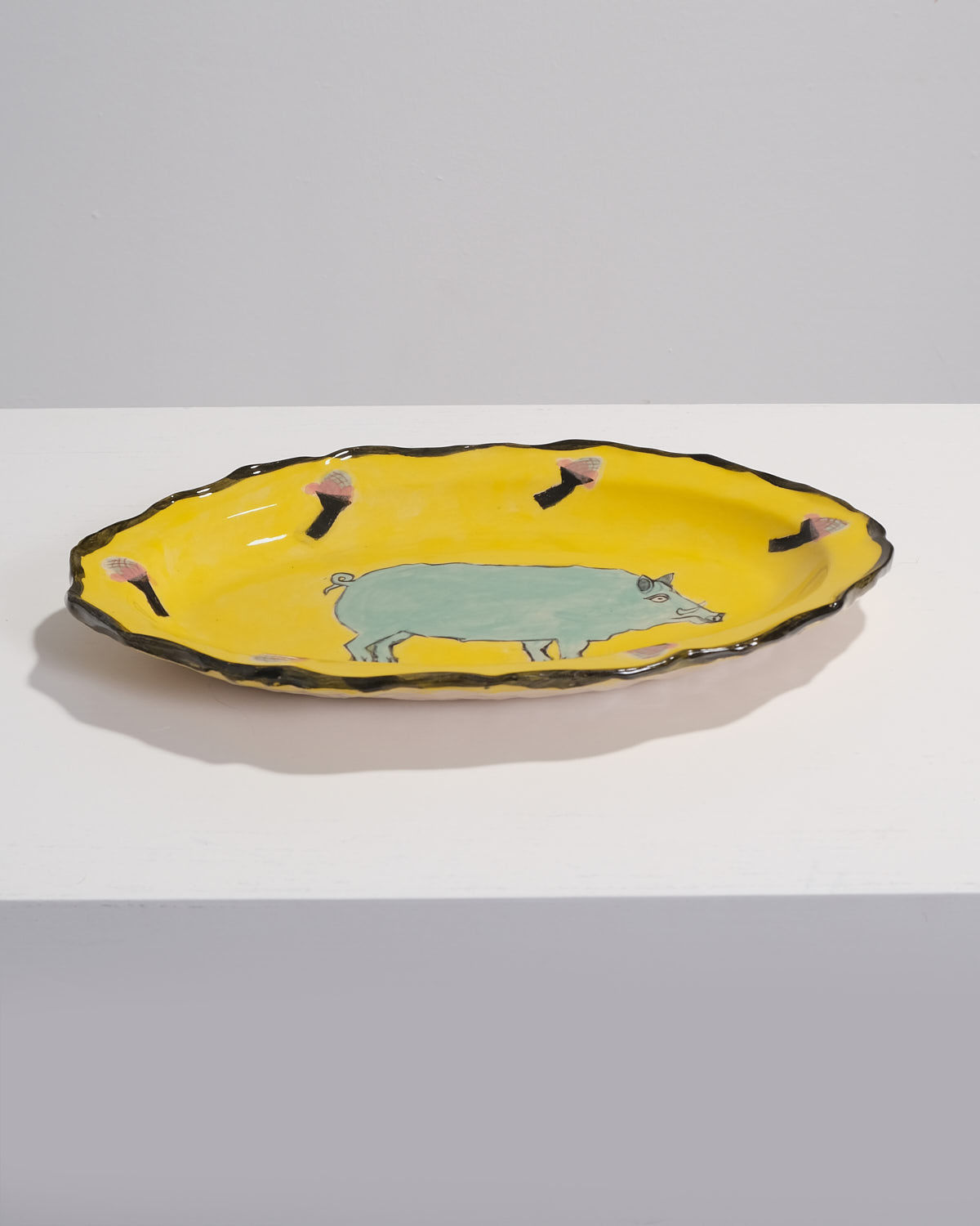 Claudia Rankin, Green Pig & Acorns Platter