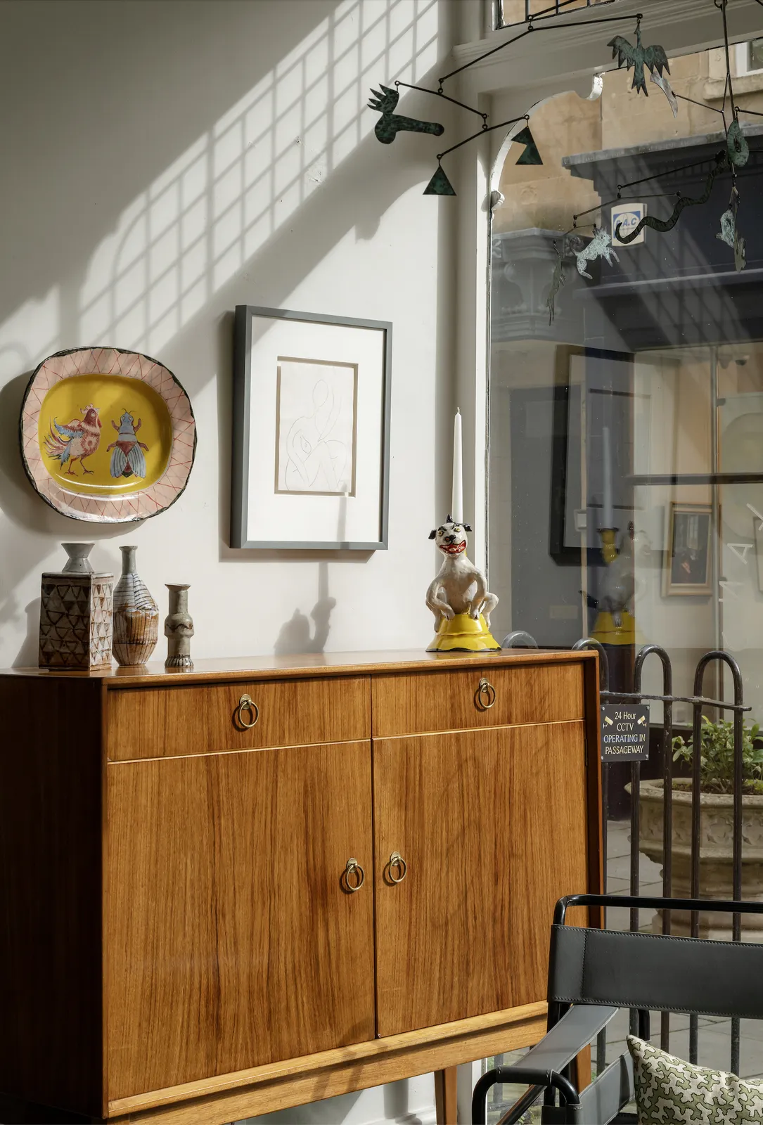Claudia Rankin, Large Platter with Cockerel & Fly