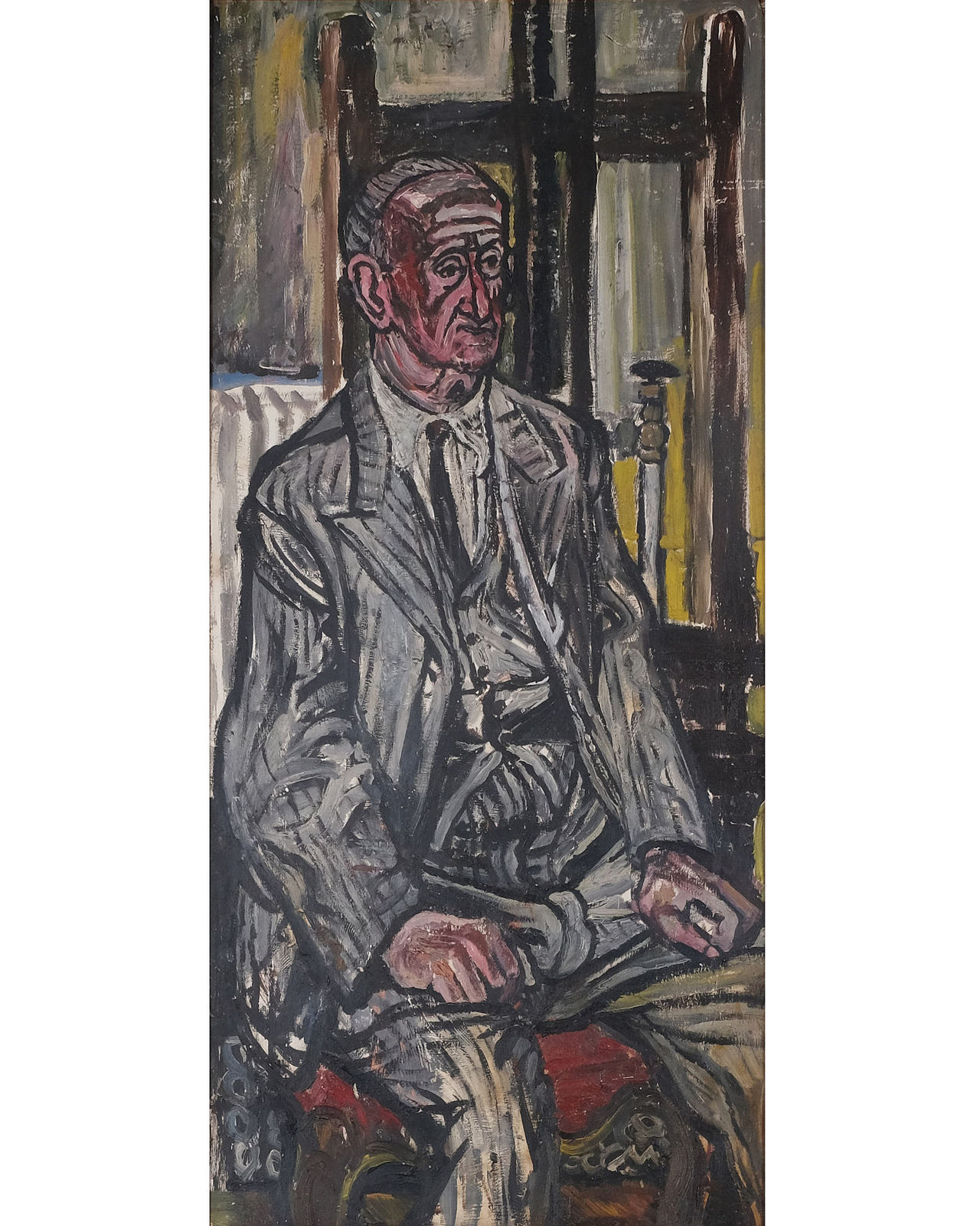 John Bratby, Male Model Against Easel