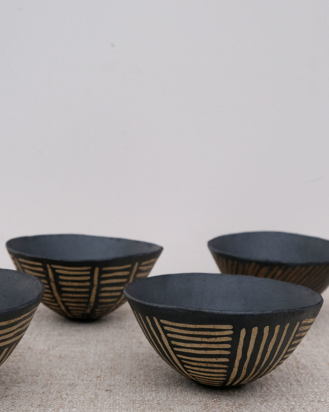 Jane Kite, Decorative Resist Brushwork Bowl (Light Double Stripe)