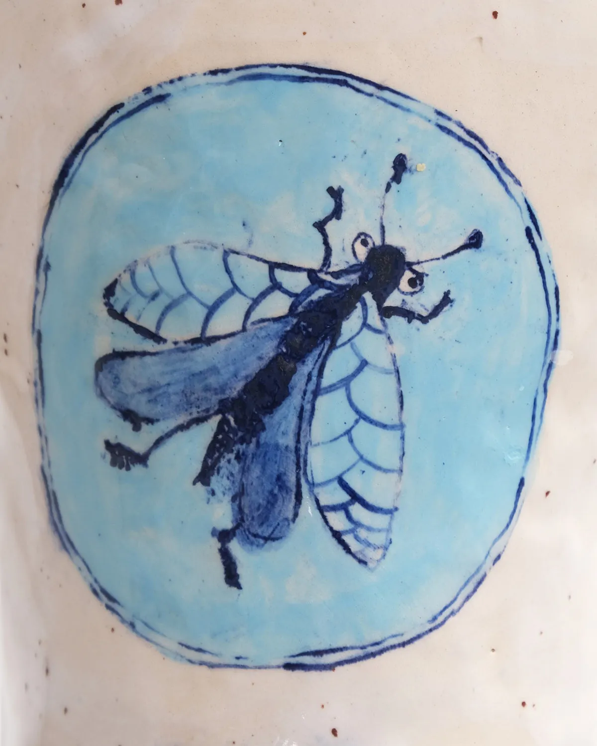 Claudia Rankin, Vase with Blue Bird & Bug