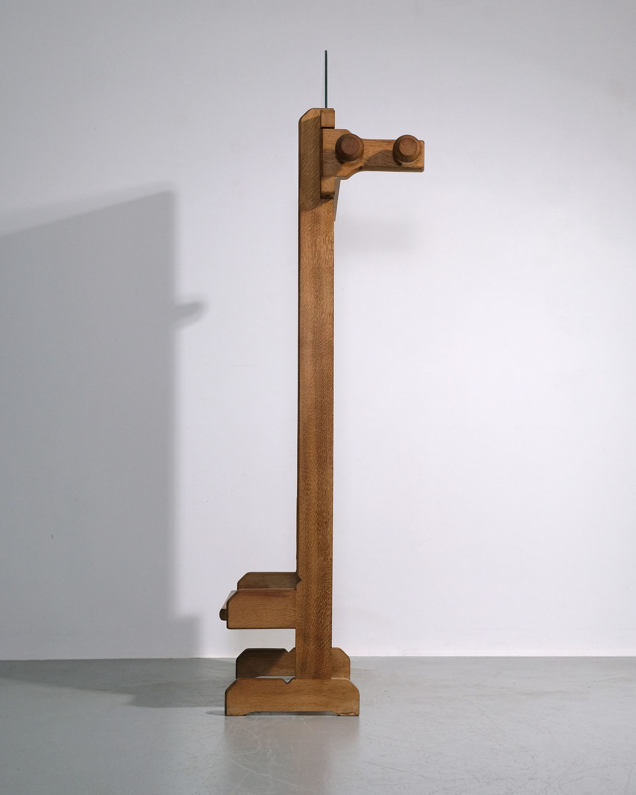 Guillerme et Chambron, 'Psyche' Floor Standing Mirror with Ceramic Tiled Shelf and Coat Hook