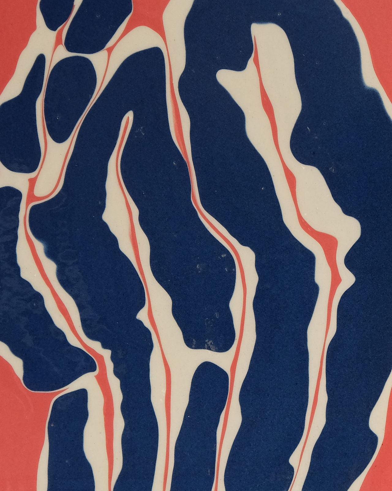 Nicola Tassie, Slip Pillow - Blue on white on red