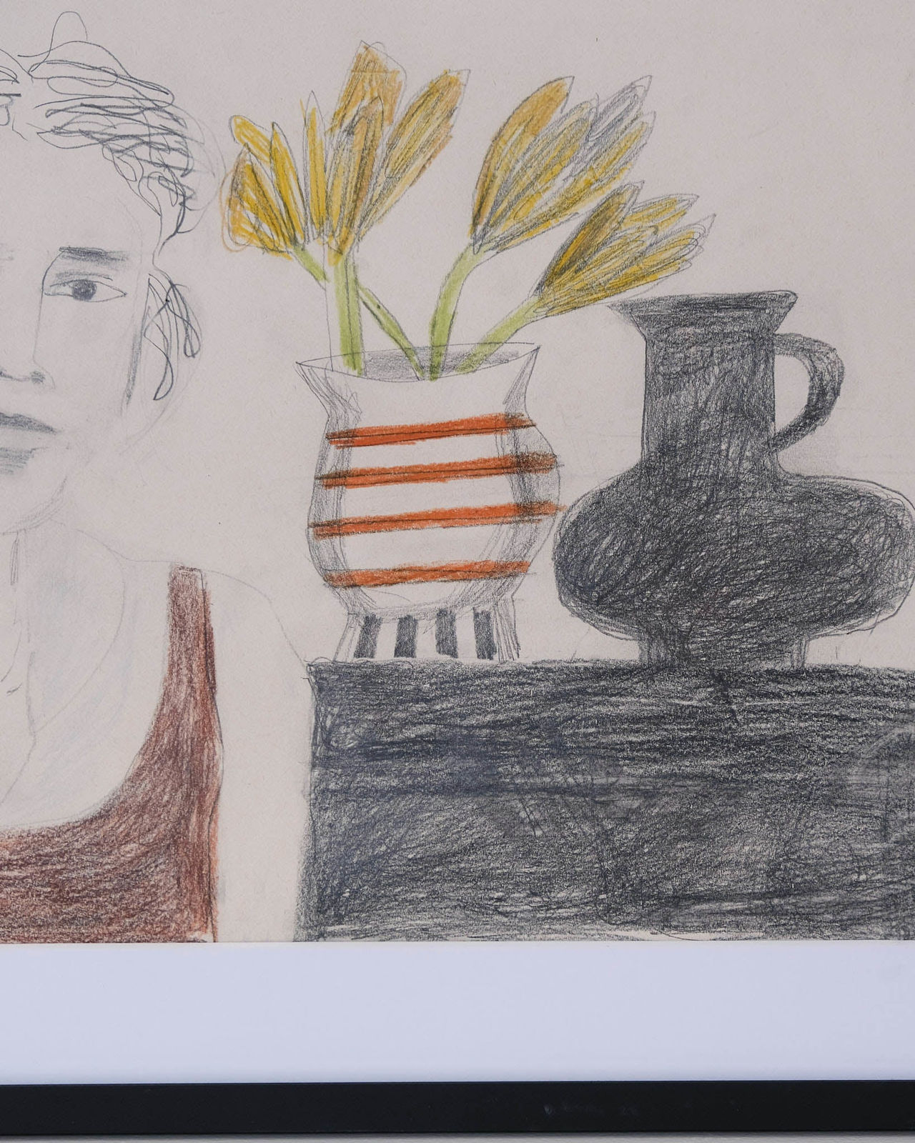 Christopher Marvell, Black jug and yellow flowers