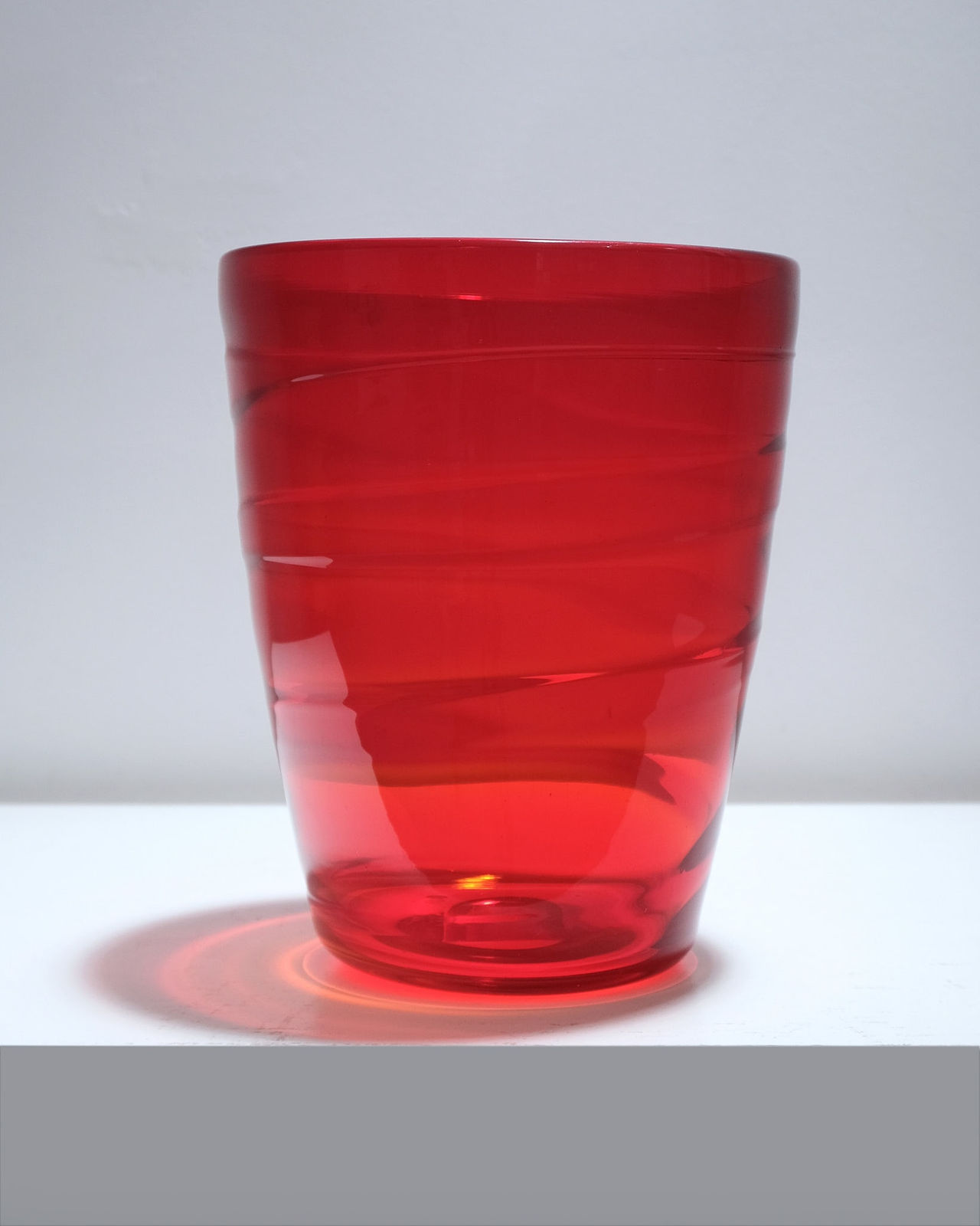 Whitefriars, 'Ruby' Ribbon Trailed Vase