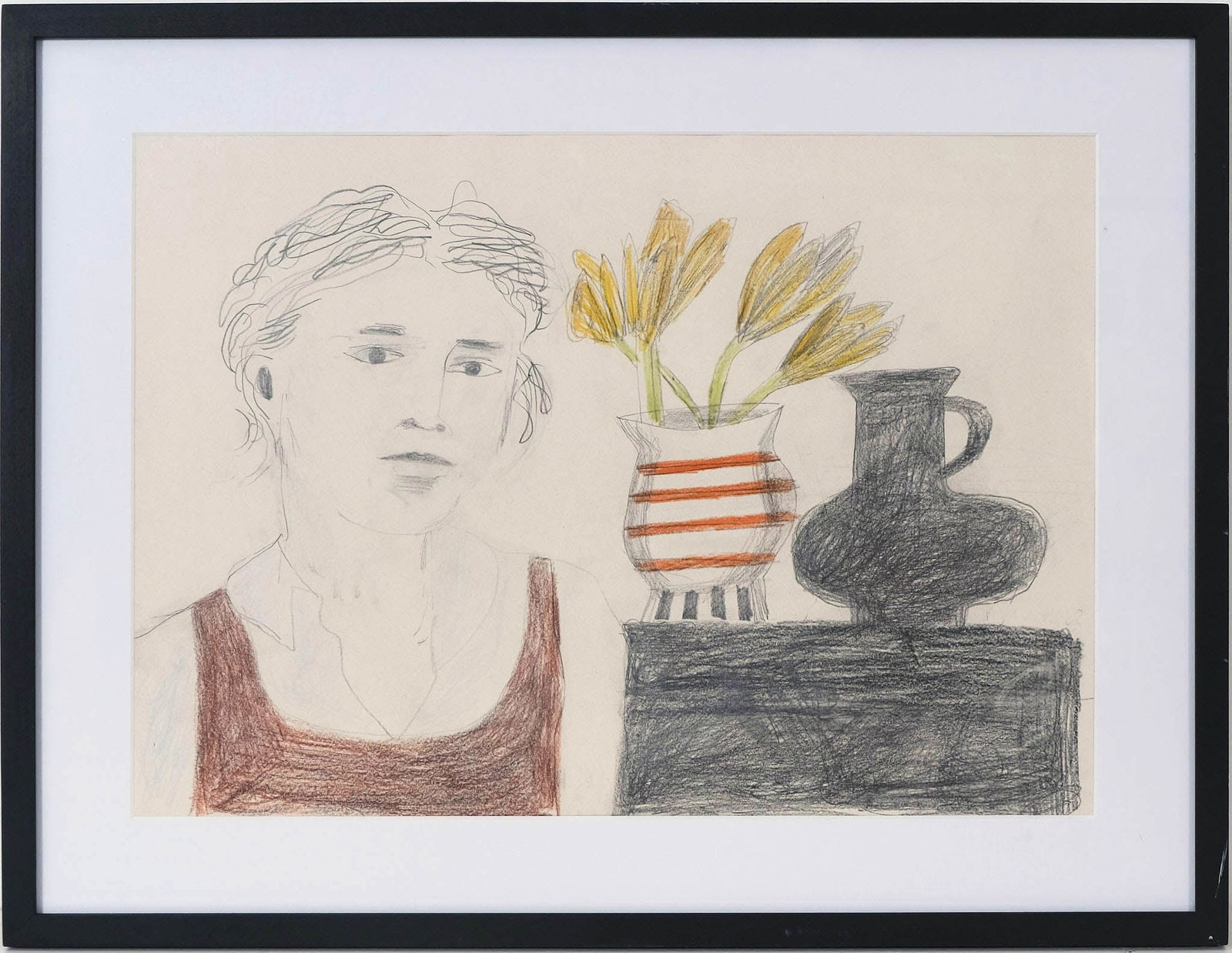 Christopher Marvell, Black jug and yellow flowers