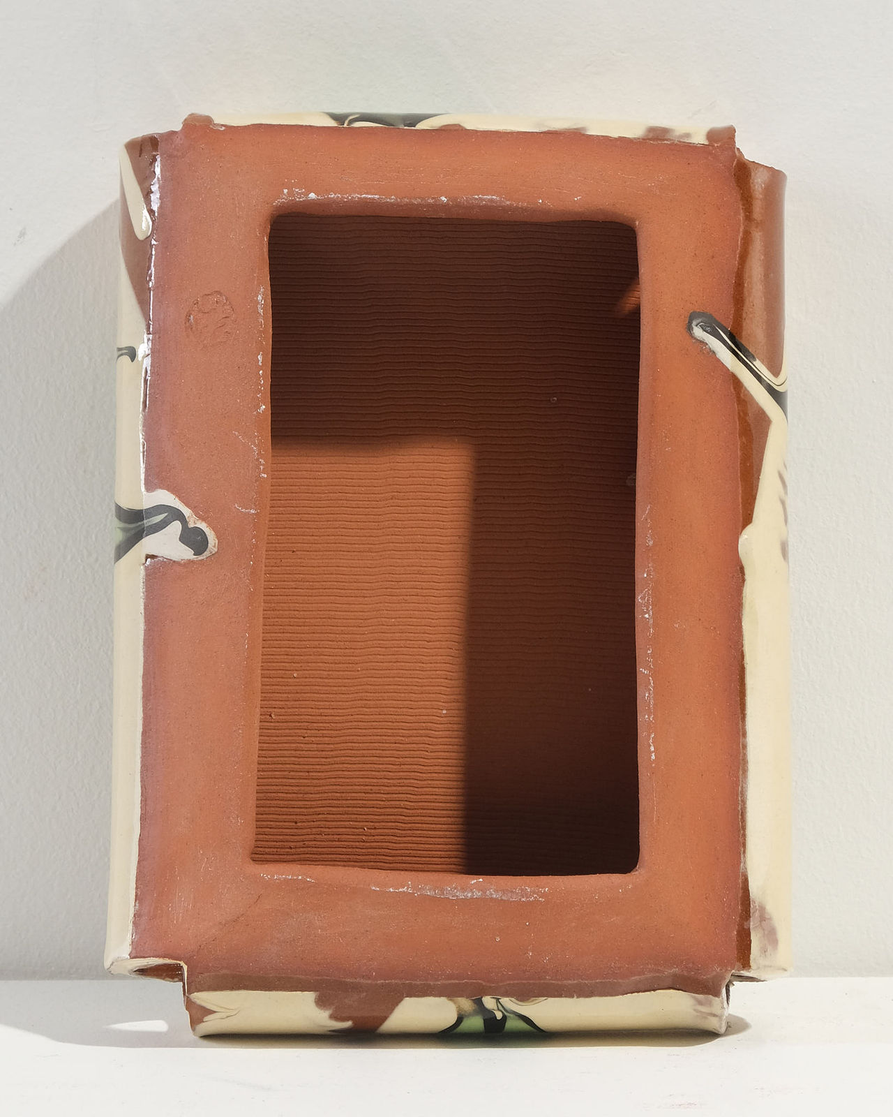 Nicola Tassie, Slip Pillow - Green on Black on Cream