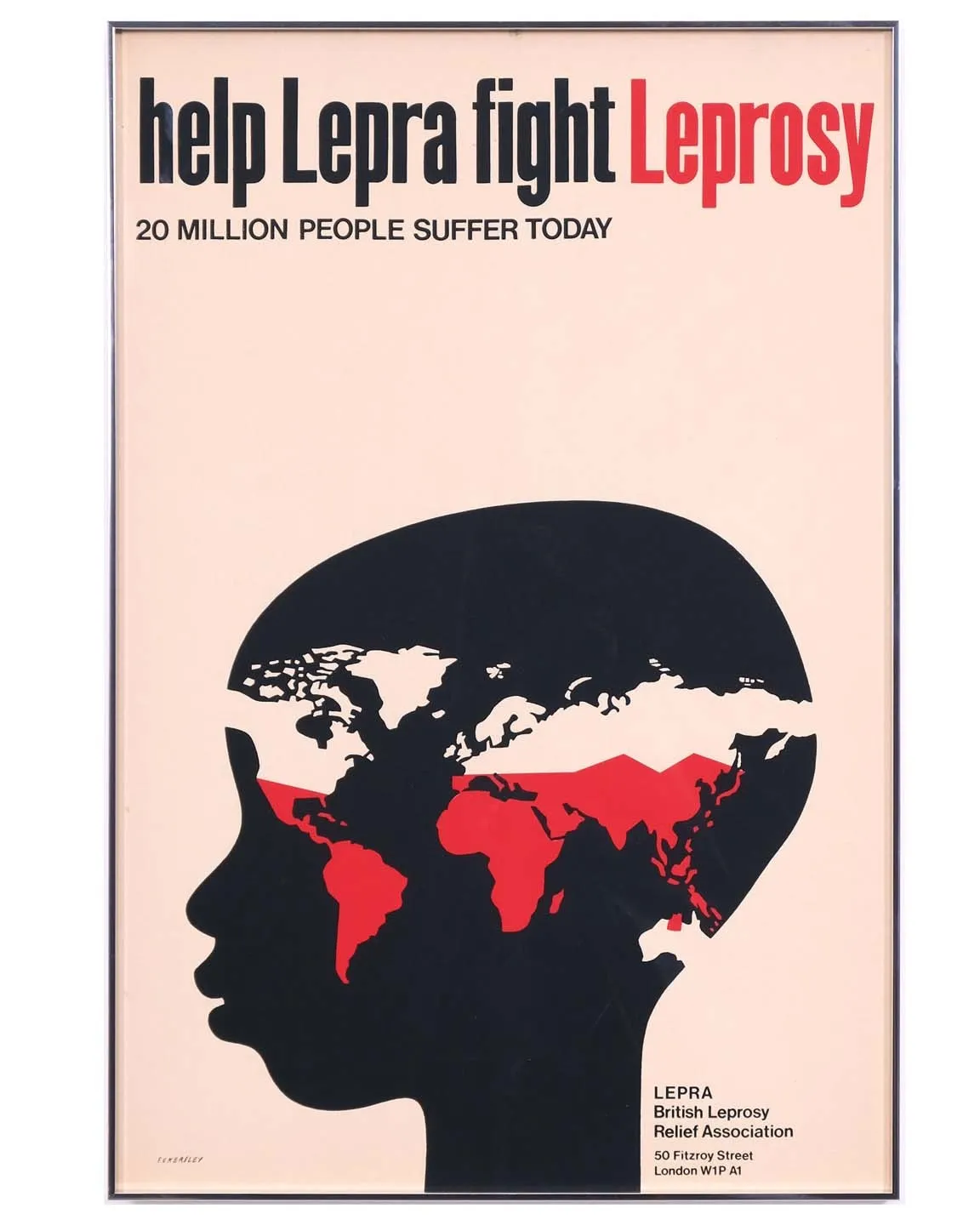 Tom Eckersley, 'Help Lepra' Poster, c.1980s