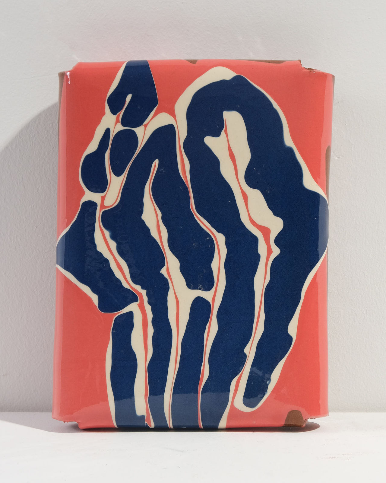 Nicola Tassie, Slip Pillow - Blue on white on red