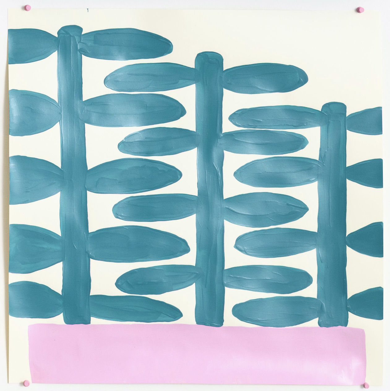 Carissa Potter, Teal plant in pink vase, 2021