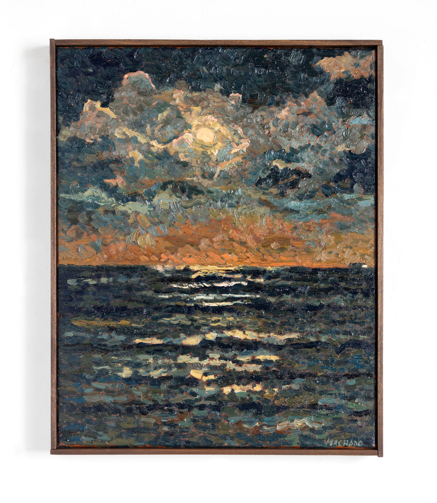 Martin Machado, Full Moon Plein Air Moonset, Ocean Beach, October 2024, 2024